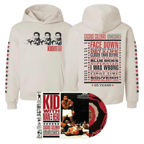 Kid With Man Head Hoodie (3 color options) + Autographed Vinyl Bundle