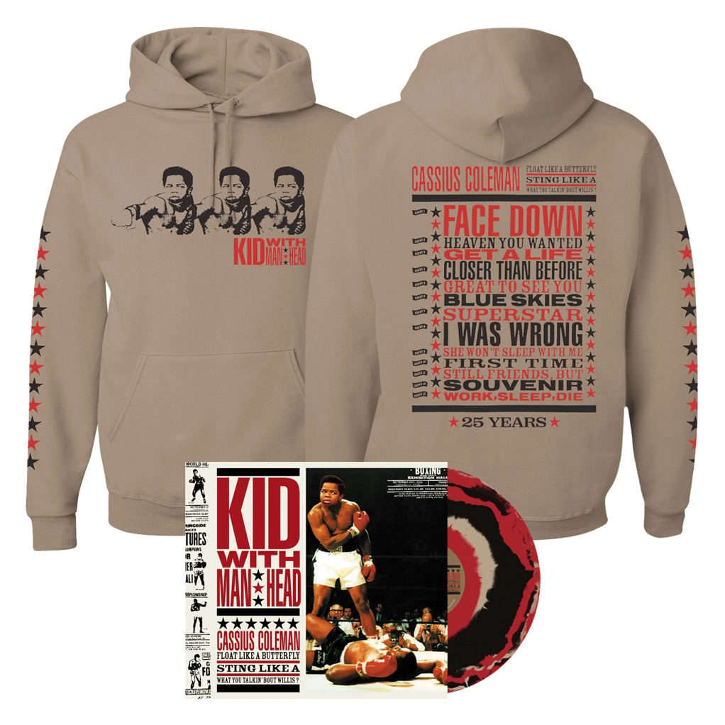 Kid With Man Head Hoodie (3 color options) + Autographed Vinyl Bundle